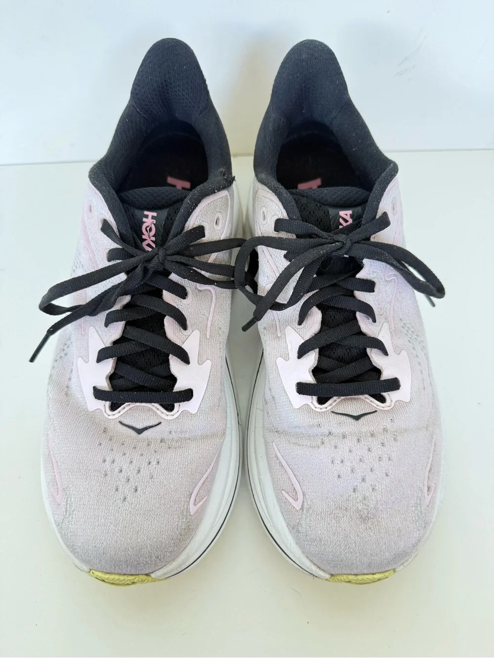 Hoka Clifton 10 Women's Pale Pink and Black Running Sneakers